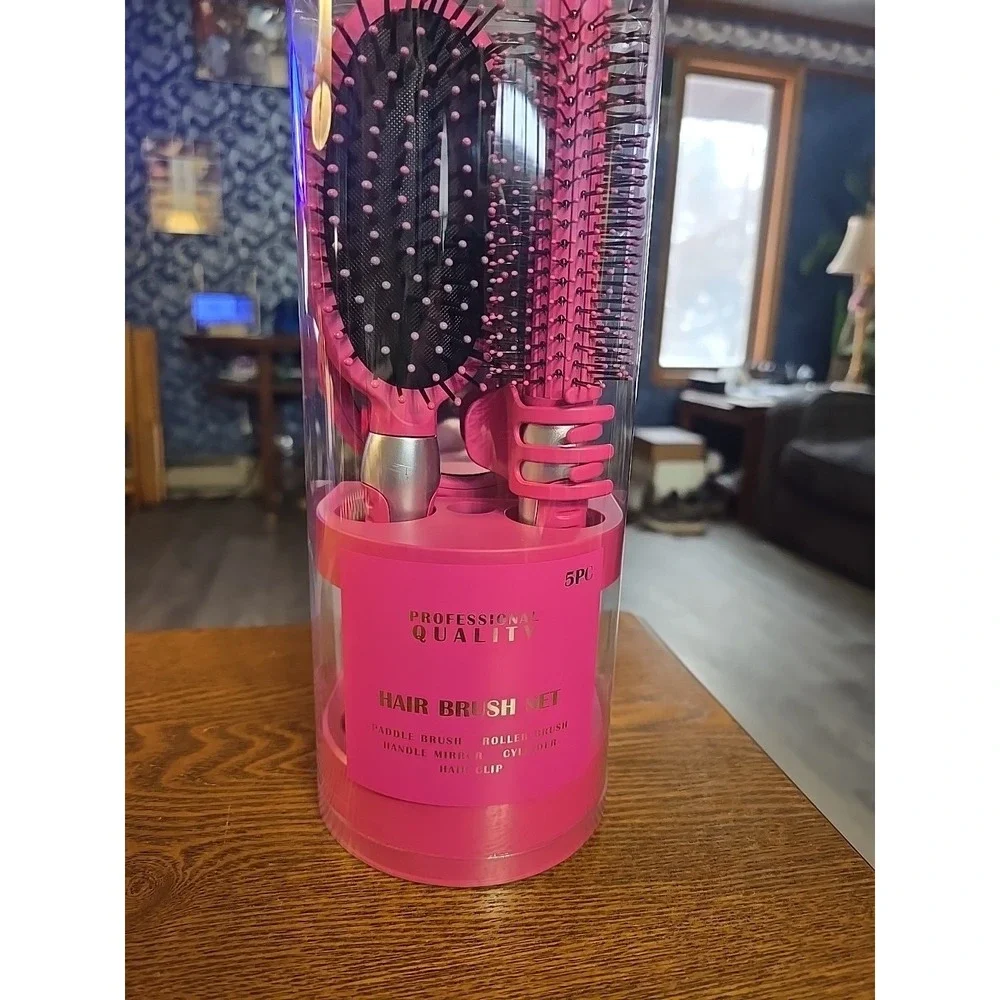 Professional Quality‎ Five-piece Hairbrush Set Green NWT